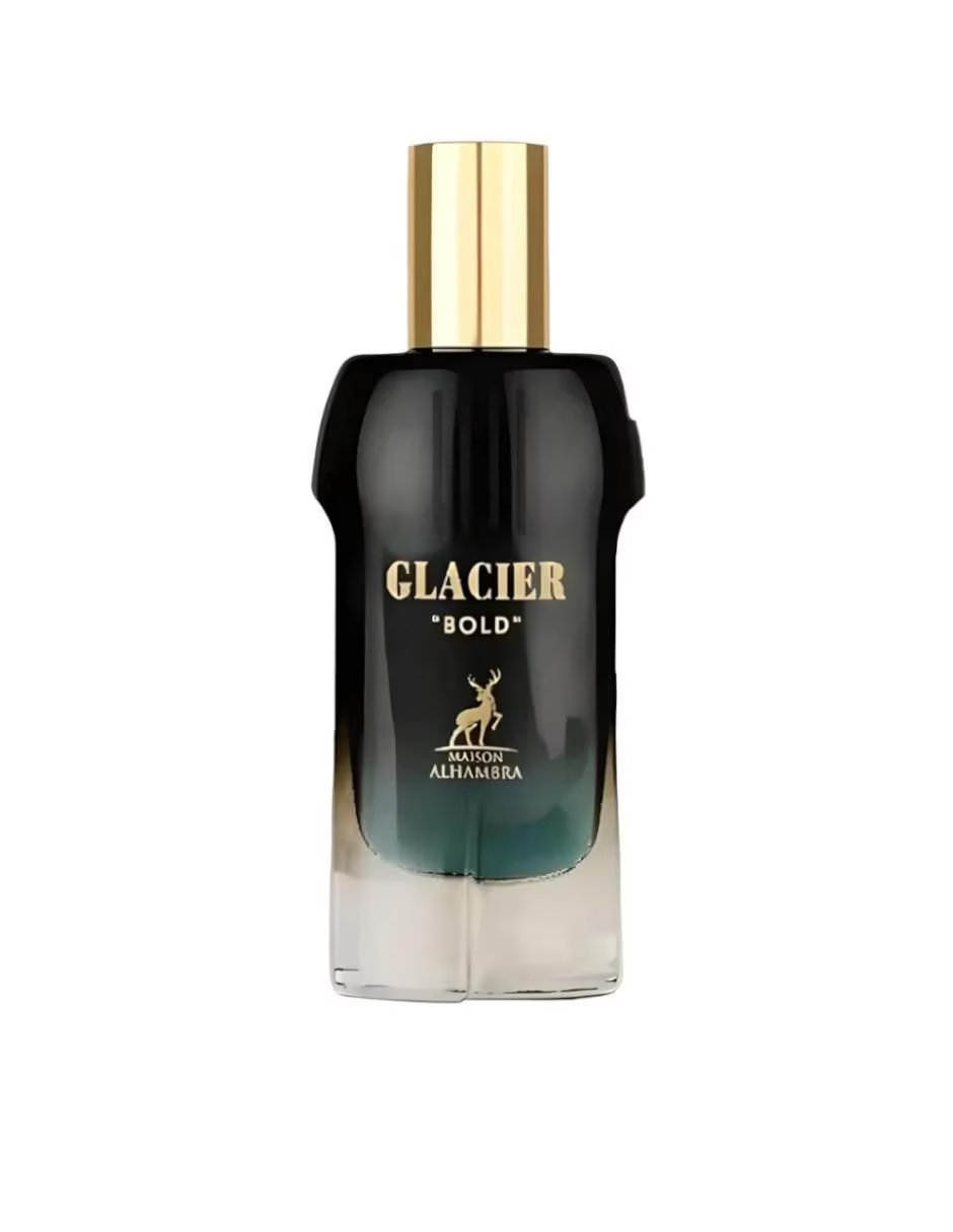 "Maison Alhambra Glacier Bold – Perfume cítrico amaderado para hombre."