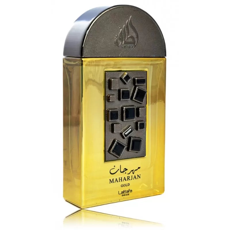 "Lattafa Pride Maharjan Gold 100 ml Edp – Perfume unisex con un aroma especiado y sofisticado."