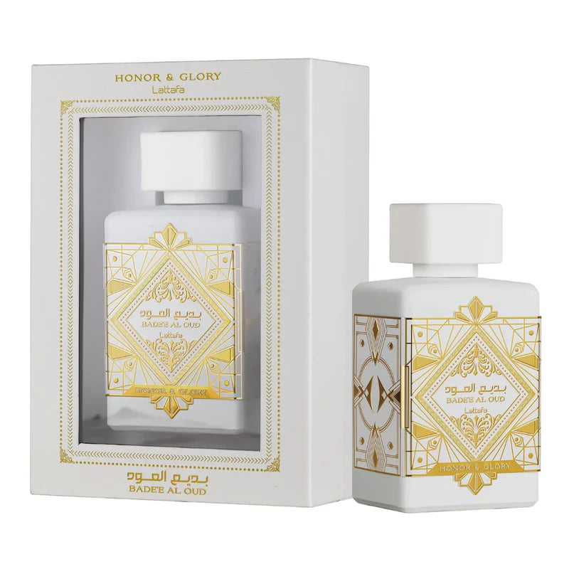 "Lattafa Honor & Glory 100 ml Edp – Perfume unisex amaderado y floral, para quienes buscan dejar su huella."