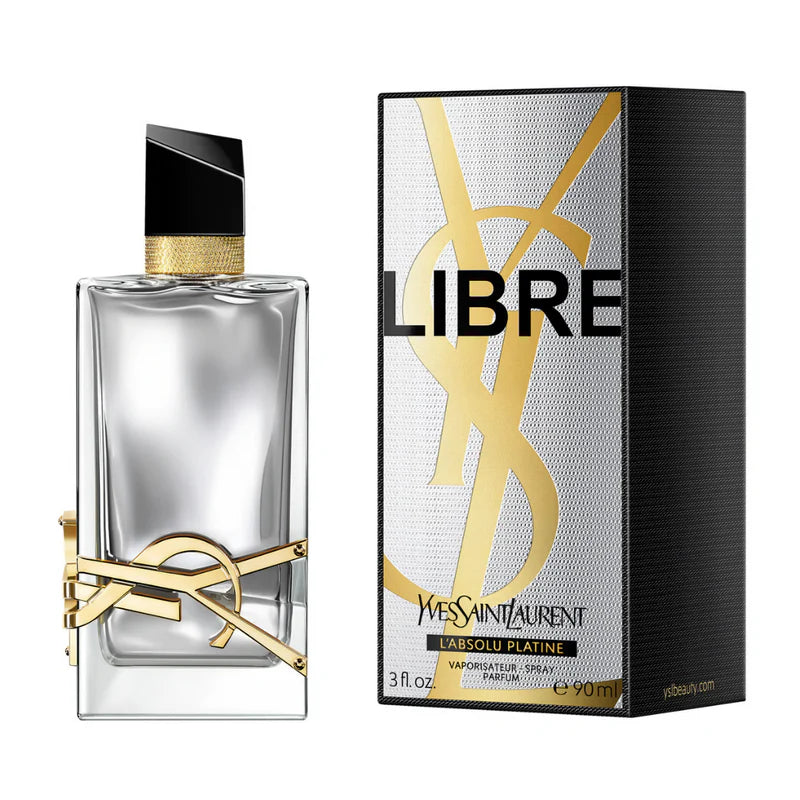 "Yves Saint Laurent Platine Absolu – Perfume femenino floral y amaderado con bergamota, rosa y sándalo."