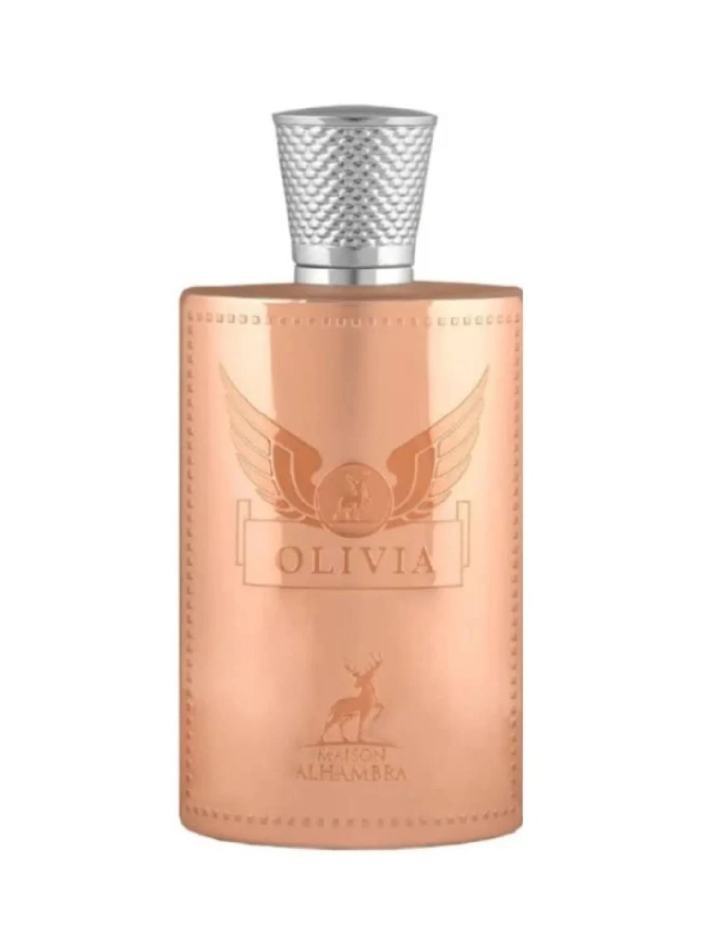 "Maison Alhambra Olivia – Perfume femenino floral afrutado con toques dulces y frescos."