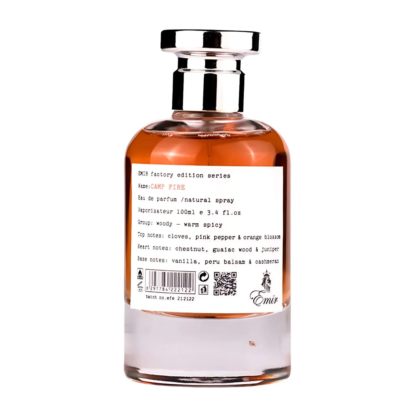 "Paris Corner Campfire – Perfume intenso con notas ahumadas y amaderadas."