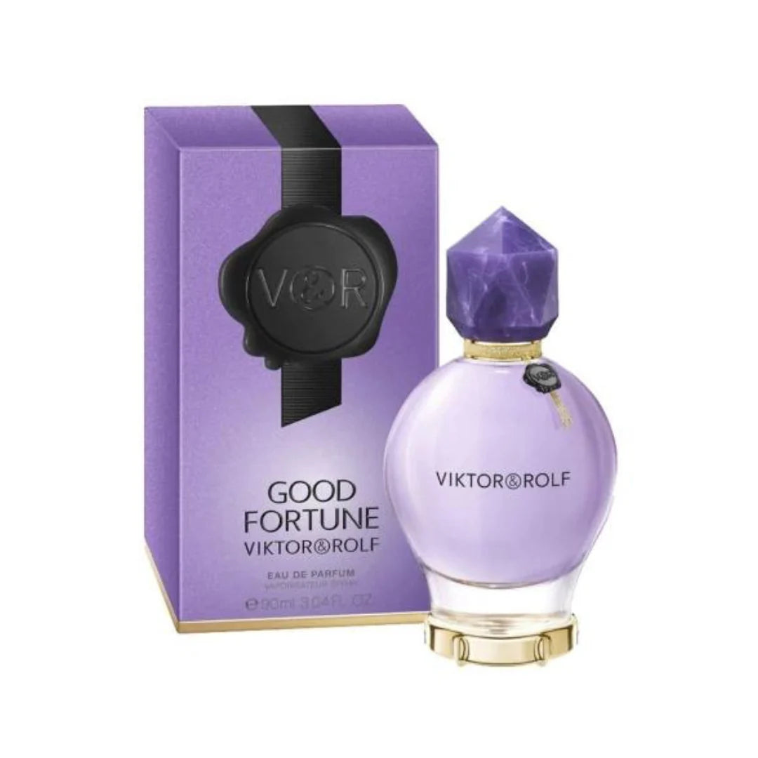 "Viktor & Rolf Good Fortune – Perfume femenino floral con toques de pachulí y jazmín."