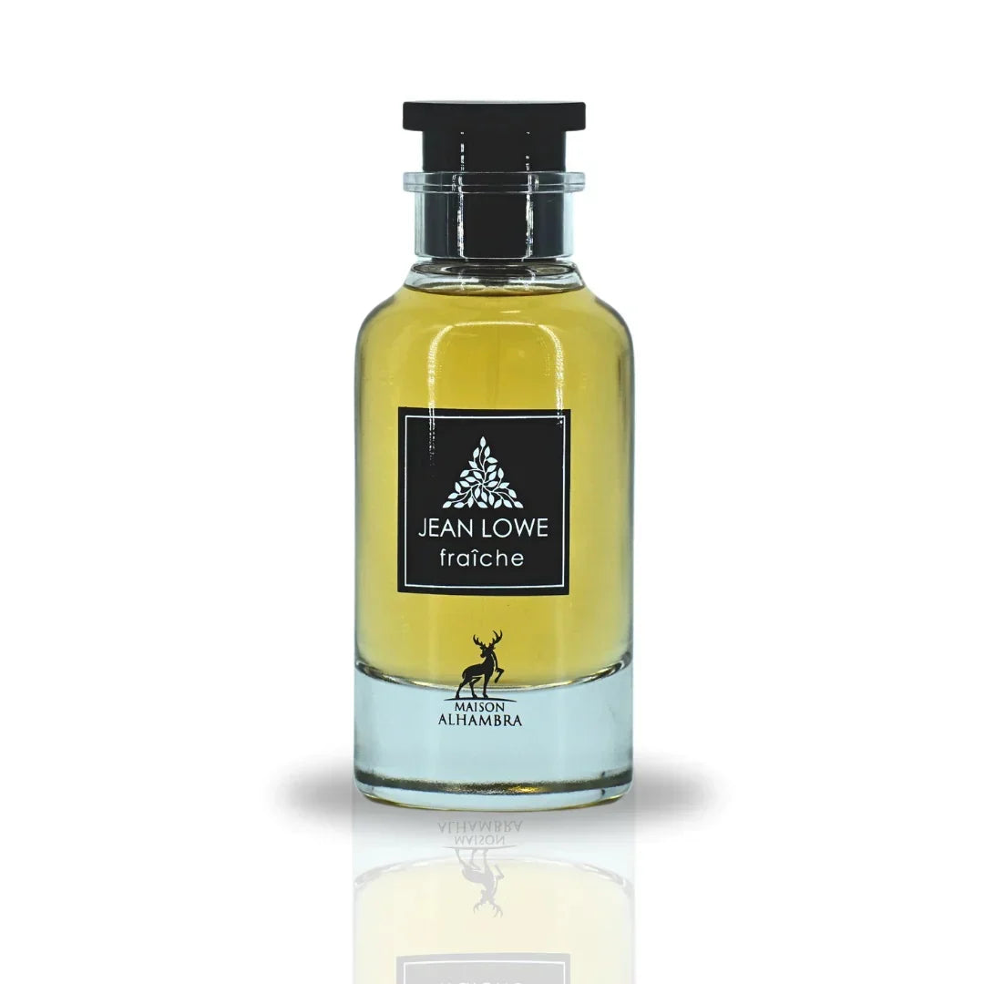 "Maison Alhambra Jean Lowe Fraiche – Perfume masculino cítrico y amaderado."