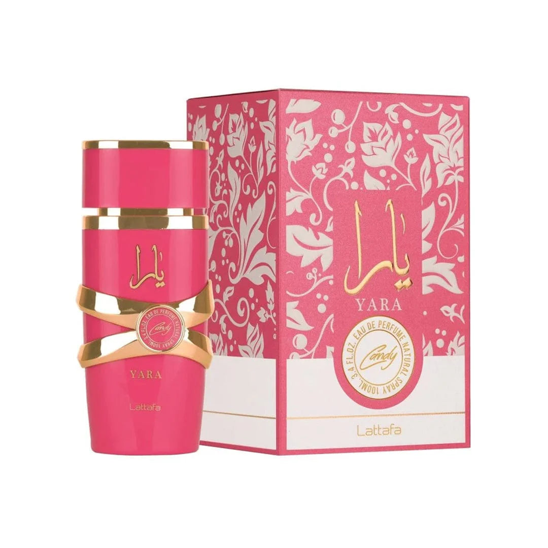 "Lattafa Yara Candy 100 ml Edp – Perfume femenino dulce y vibrante."