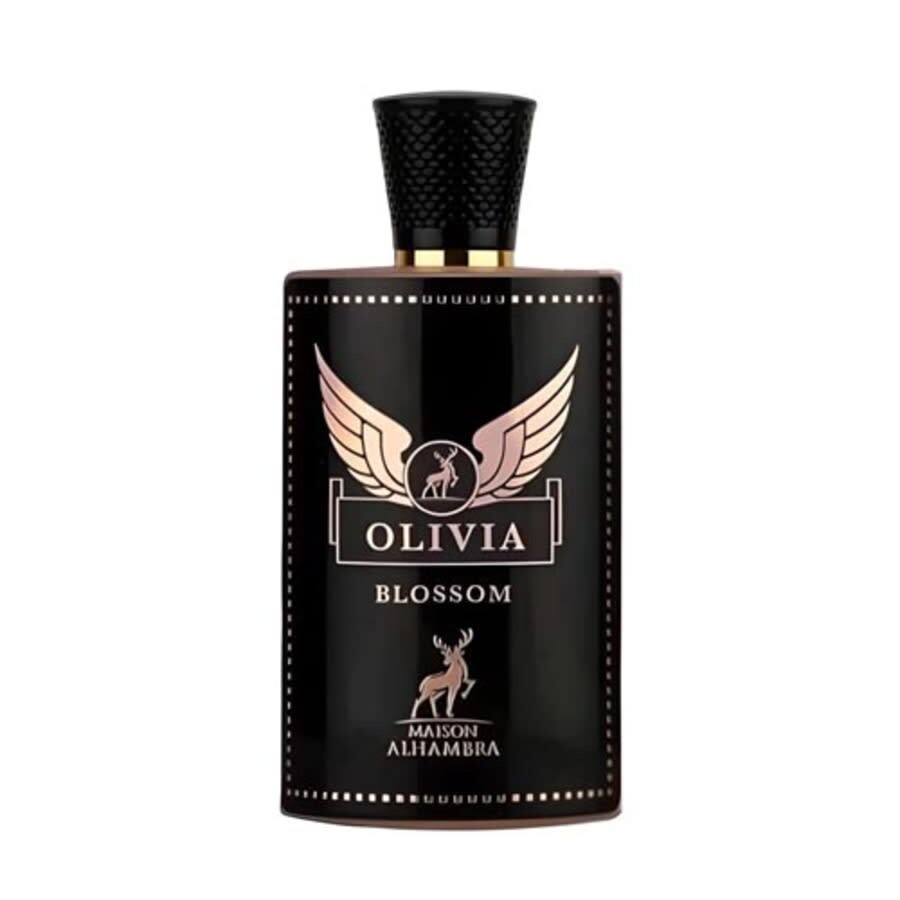 "Maison Alhambra Olivia Blossom – Perfume femenino con notas de pera, jazmín y vainilla."