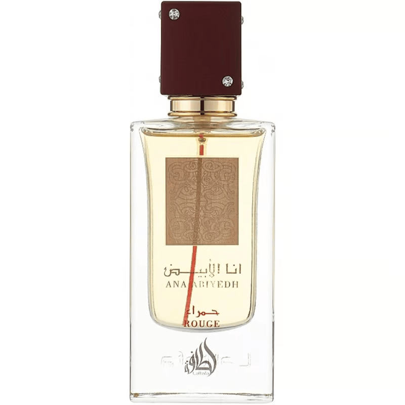 "Lattafa Al Ana Abiyedh Rouge 60 ml Edp – Perfume intenso y sofisticado con notas especiadas y amaderadas."
