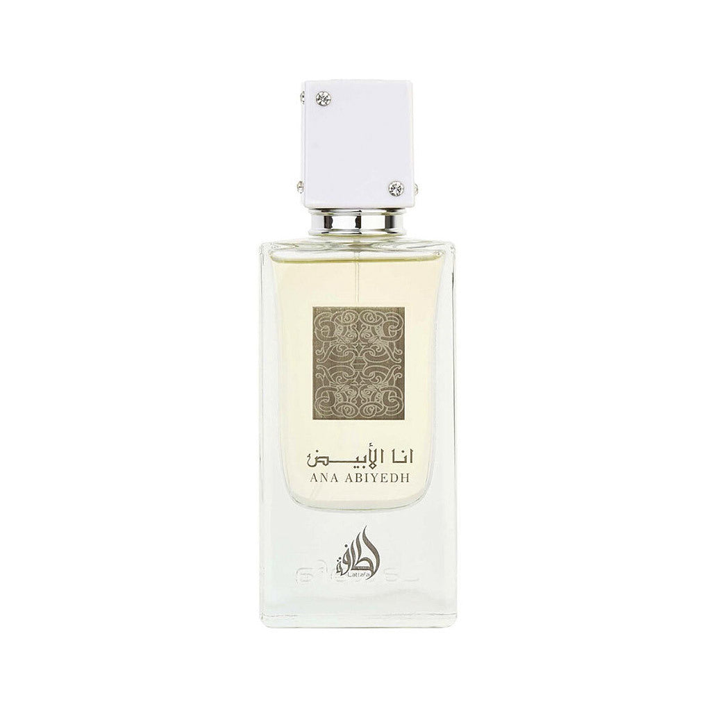 "Lattafa Al Ana Abiyedh 60 ml Edp – Perfume refinado con notas amaderadas y especiadas."