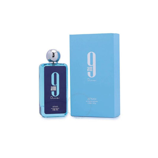 "Afnan 9AM Dive Blue – Perfume masculino fresco con notas marinas y amaderadas."