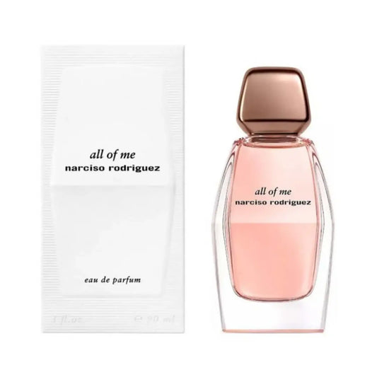 "Narciso Rodriguez All of Me – Perfume femenino floral y amaderado con un toque sensual de almizcle."