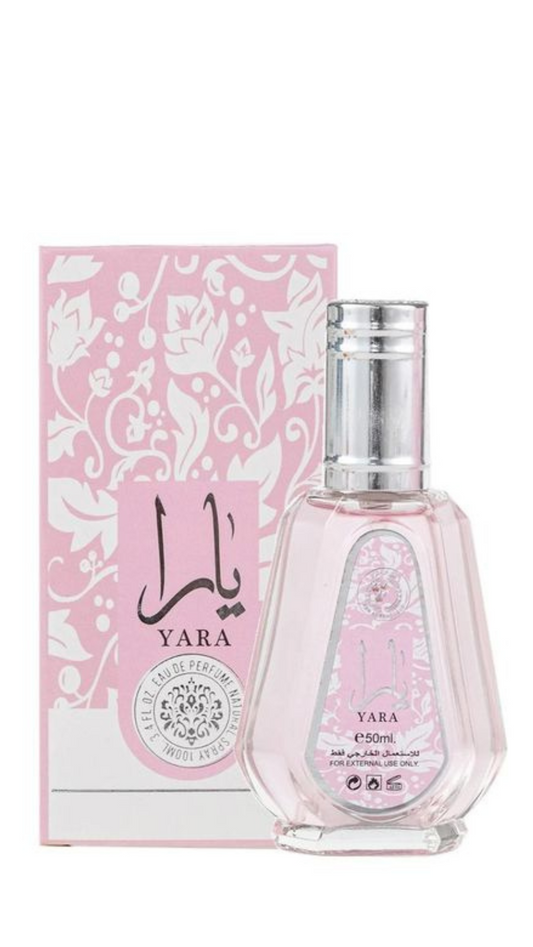 "Lattafa Yara 50 ml Edp – Perfume femenino floral y afrutado con toques orientales."