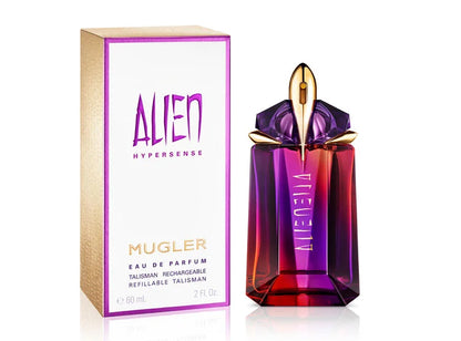 "Mugler Alien Hypersense – Perfume femenino floral y vibrante con notas cítricas y ambaradas."
