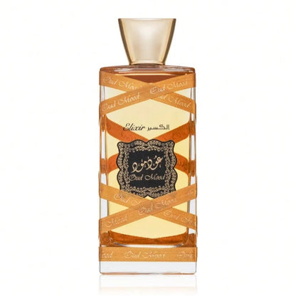 "Lattafa Oud Mood Elixir 100 ml Edp – Perfume unisex con oud, ámbar y especias para una presencia envolvente."