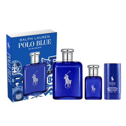 Ralph Lauren SET Polo Blue EDT 125 ML + 40 ML + Dep 75 ML Hombre