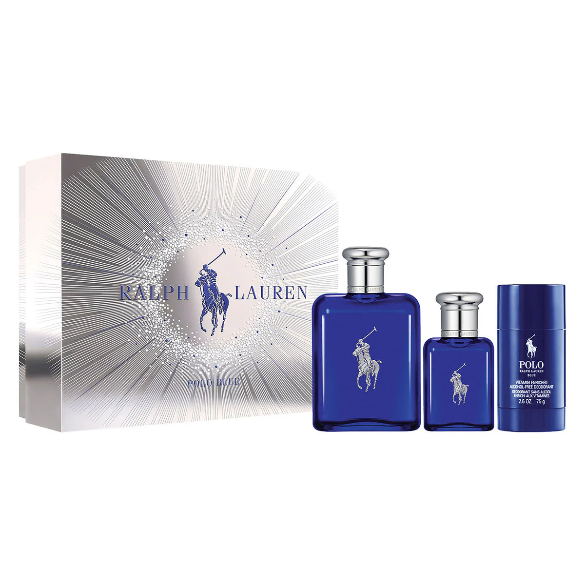 Ralph Lauren SET Polo Blue EDT 125 ML + 40 ML + Deo 75 ML Hombre
