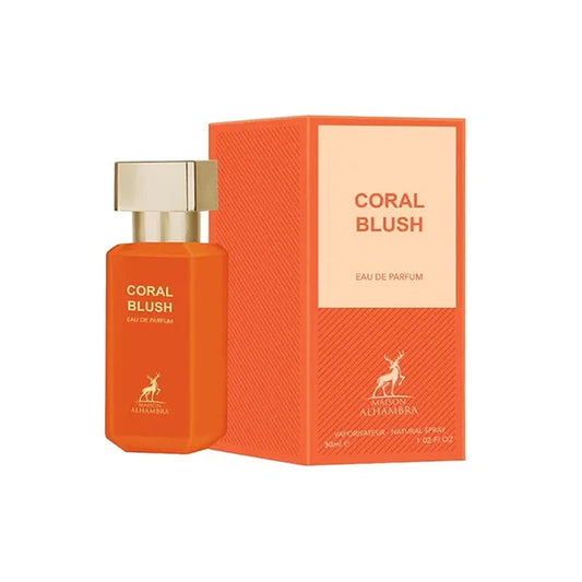 "Maison Alhambra Coral Blush Edp – Perfume vibrante y elegante para mujer."