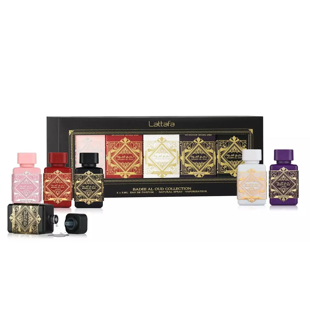 Lattafa SET Mini 5 Pcs Badee AL OUD Sublime + Noble Blush + Amethyst + OUD For Glory EDP 5 ML Unisex