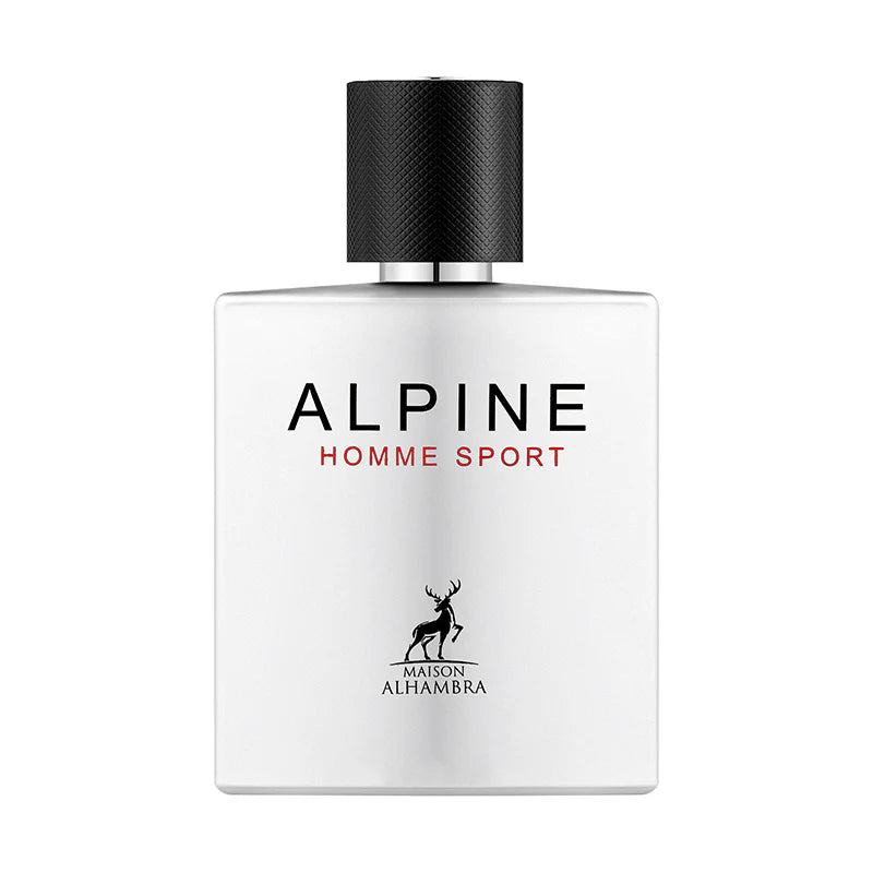 "Maison Alhambra Alpine Homme Sport 100 ml Edp – Perfume masculino fresco y vibrante."