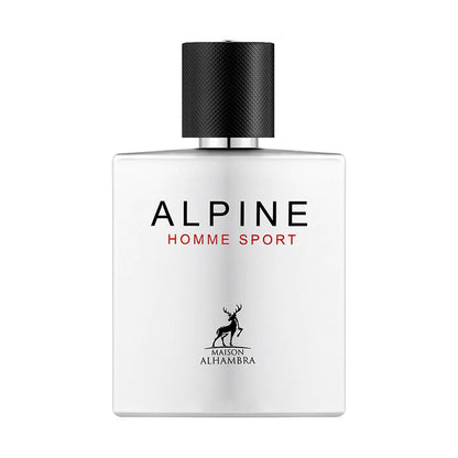 "Maison Alhambra Alpine Homme Sport 100 ml Edp – Perfume masculino fresco y vibrante."