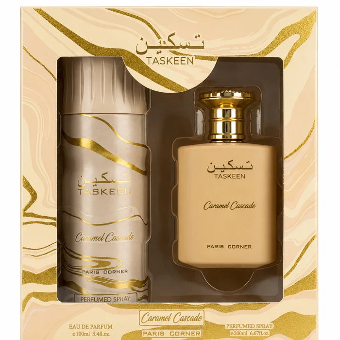 Paris Corner Set Taskeen Caramel Cascade 100 ML EDP + Deso 200ML