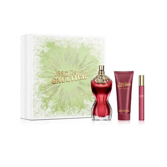 "Set Jean Paul Gaultier La Belle 100 ml + body lotion + mini perfume – Perfume dulce y sensual para mujer."