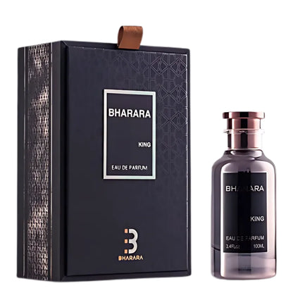"Perfume Bharara King EdP 100 ml unisex, fragancia amaderada especiada con bergamota, madera de abedul y vainilla – Fragantik"