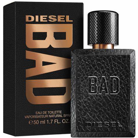 "Perfume Diesel Bad EDT 100 ml para hombre, fragancia amaderada especiada con limón, canela, ámbar y tabaco – Fragantik"