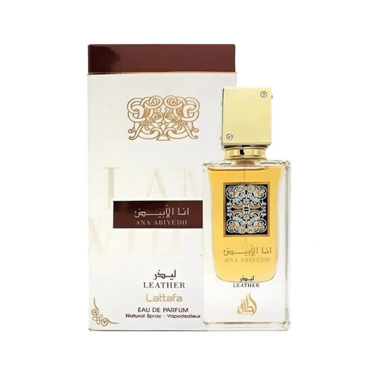 "Lattafa Ana Abiyedh Leather 60 ml Edp – Perfume unisex elegante y profundo."