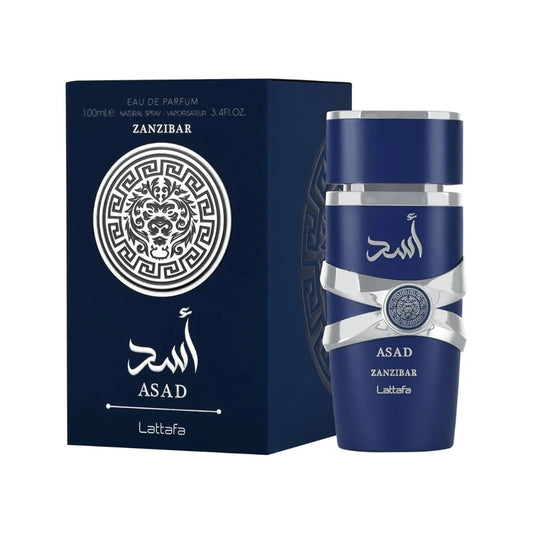 "Lattafa Asad Zanzibar 100 ml Edp – Perfume masculino sofisticado y exótico."