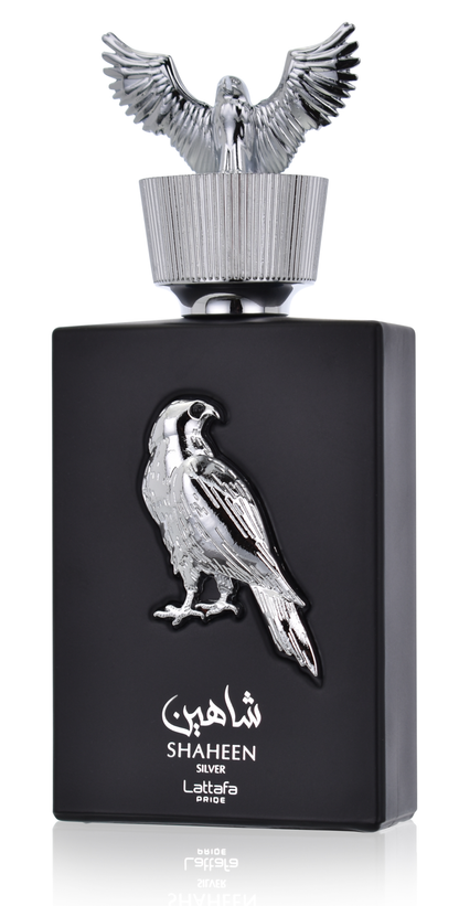 "Lattafa Shaheen Silver 100 ml Edp – Perfume masculino fresco y sofisticado."