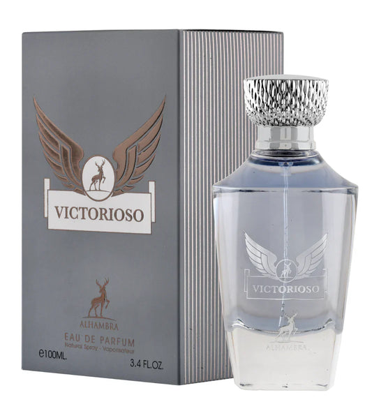 "Maison Alhambra Victorioso – Perfume masculino amaderado y especiado."