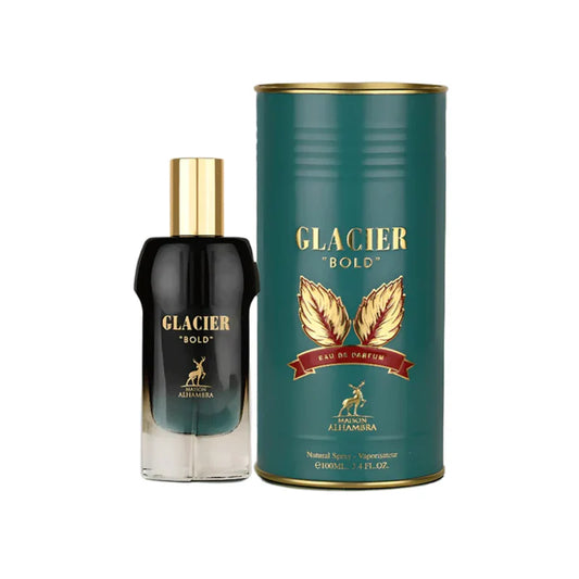 "Maison Alhambra Glacier Bold – Perfume cítrico amaderado para hombre."