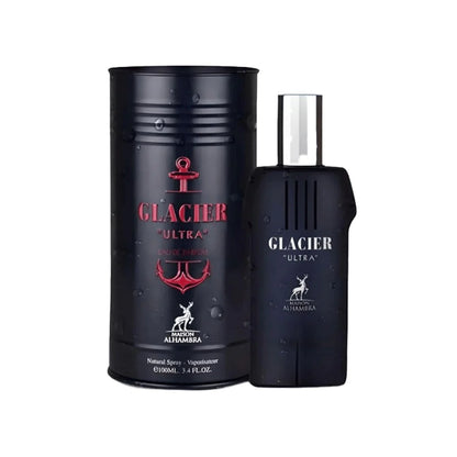 "Maison Alhambra Ultra Glacier – Perfume masculino refrescante con notas cítricas y marinas."