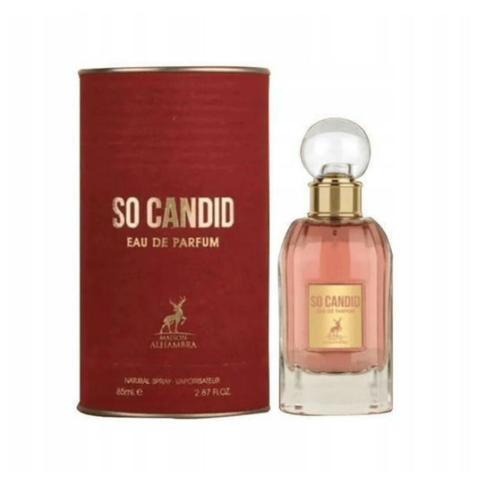 "Maison Alhambra So Candid – Perfume floral afrutado para mujeres sofisticadas."