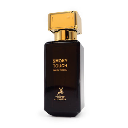 "Maison Alhambra Smoky Touch – Perfume amaderado y ahumado de alta sofisticación."