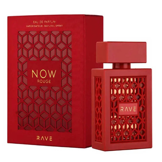 "Lattafa Rave Now Rouge 100 ml Edp – Perfume femenino floral y amaderado, intenso y cautivador."