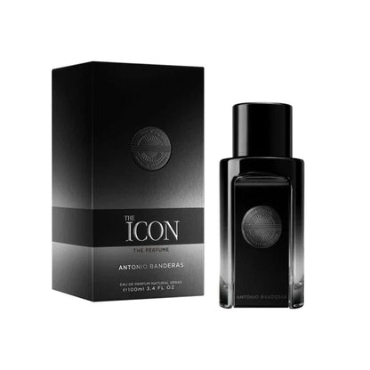 Perfume masculino The Icon Eau de Parfum 100 ml Antonio Banderas – fragancia elegante y seductora con notas de cuero, lavanda y toronja.