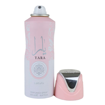 "Lattafa Yara Body Spray 200 ml – Body spray floral y afrutado para mujer."