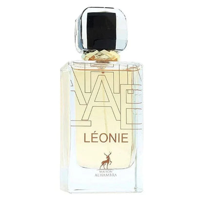 "Maison Alhambra Leoine – Perfume floral amaderado con notas dulces y sofisticadas."