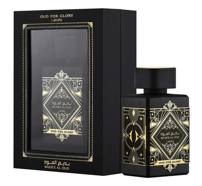 "Lattafa Oud for Glory 100 ml Edp – Perfume de lujo y sofisticación con oud y vainilla."