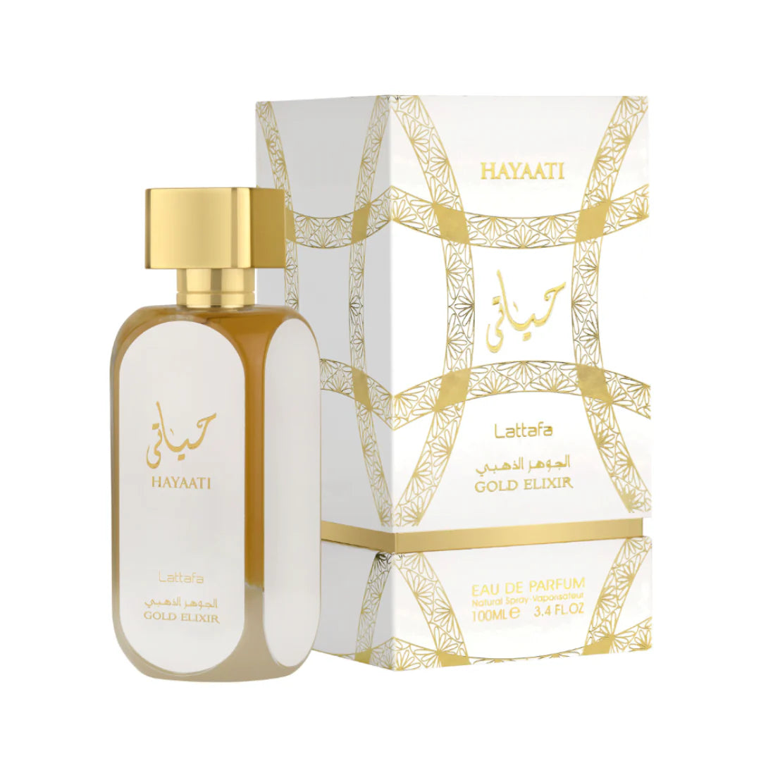 "Lattafa Hayaati Gold Elixir 100 ml Edp – Perfume femenino oriental y dulce, ideal para mujeres sofisticadas."