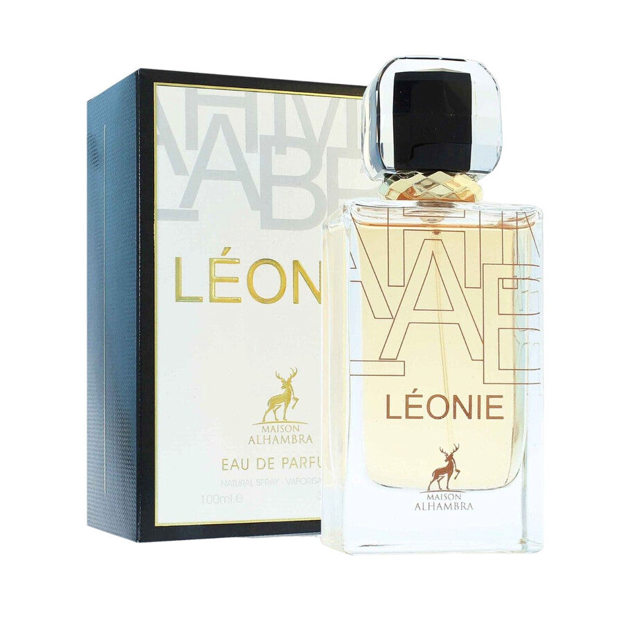"Maison Alhambra Leoine – Perfume floral amaderado con notas dulces y sofisticadas."