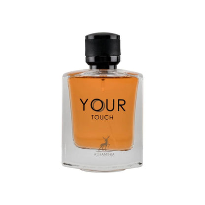 "Maison Alhambra Your Touch – Perfume floral afrutado con toques de vainilla y almizcle."