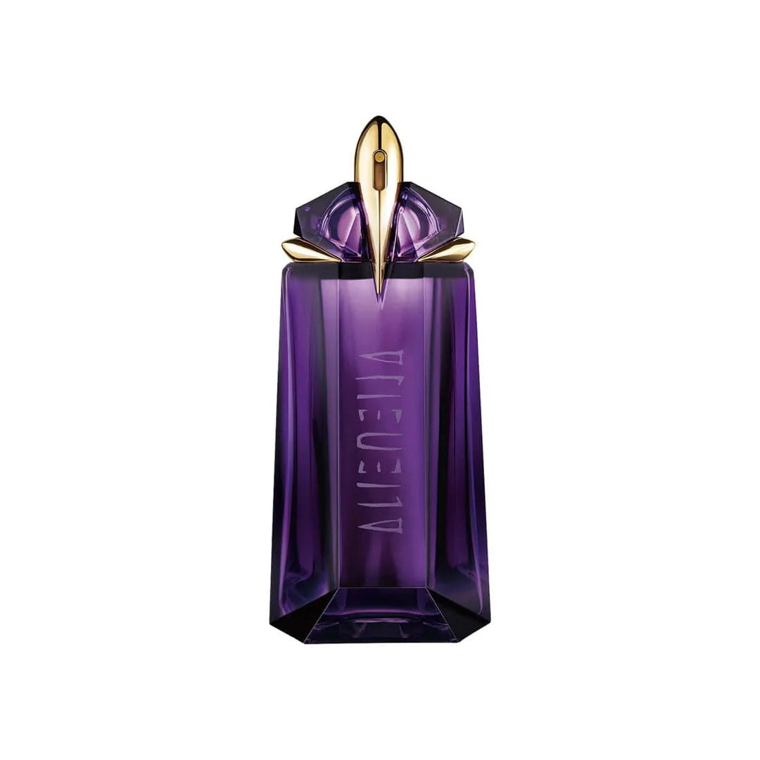"Thierry Mugler Alien – Perfume femenino misterioso con ámbar y jazmín."