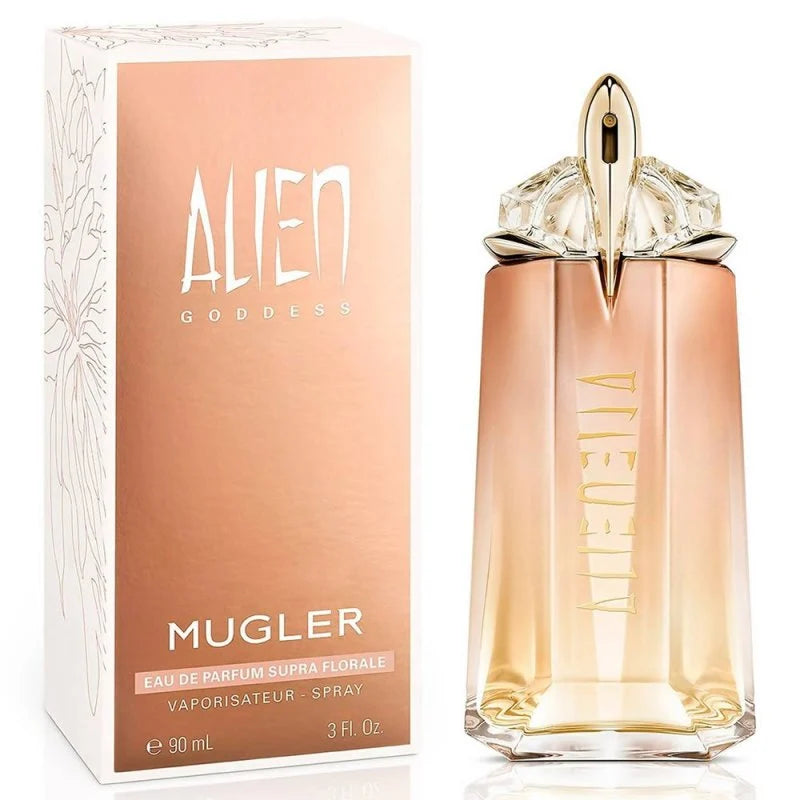 "Mugler Alien Goddess Supra Florale – Perfume femenino floral y radiante con notas de jazmín y ámbar."