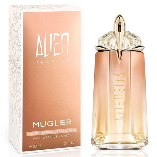 "Mugler Alien Goddess Supra Florale – Perfume femenino floral y radiante con notas de jazmín y ámbar."