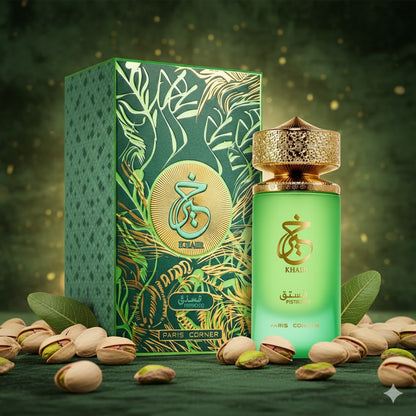 Khair Pistacho original con caja – perfume femenino dulce y elegante