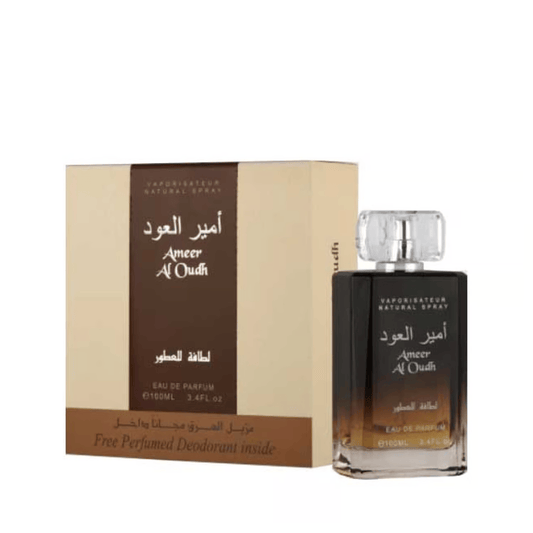 "Lattafa Ameer Al Oudh 100 ml Edp – Perfume unisex intenso y sofisticado."